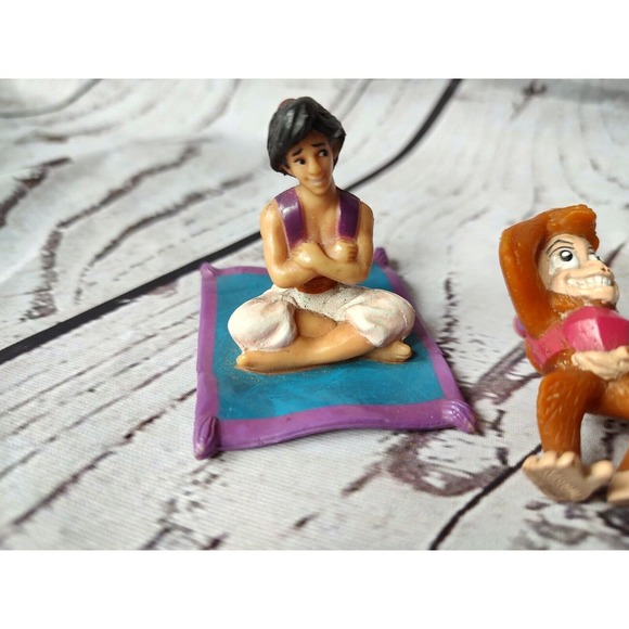 Disney Aladdin Figures Abu Aladdin Figures Vintage Lot Of 2 Cake Toppers - Picture 2 of 6
